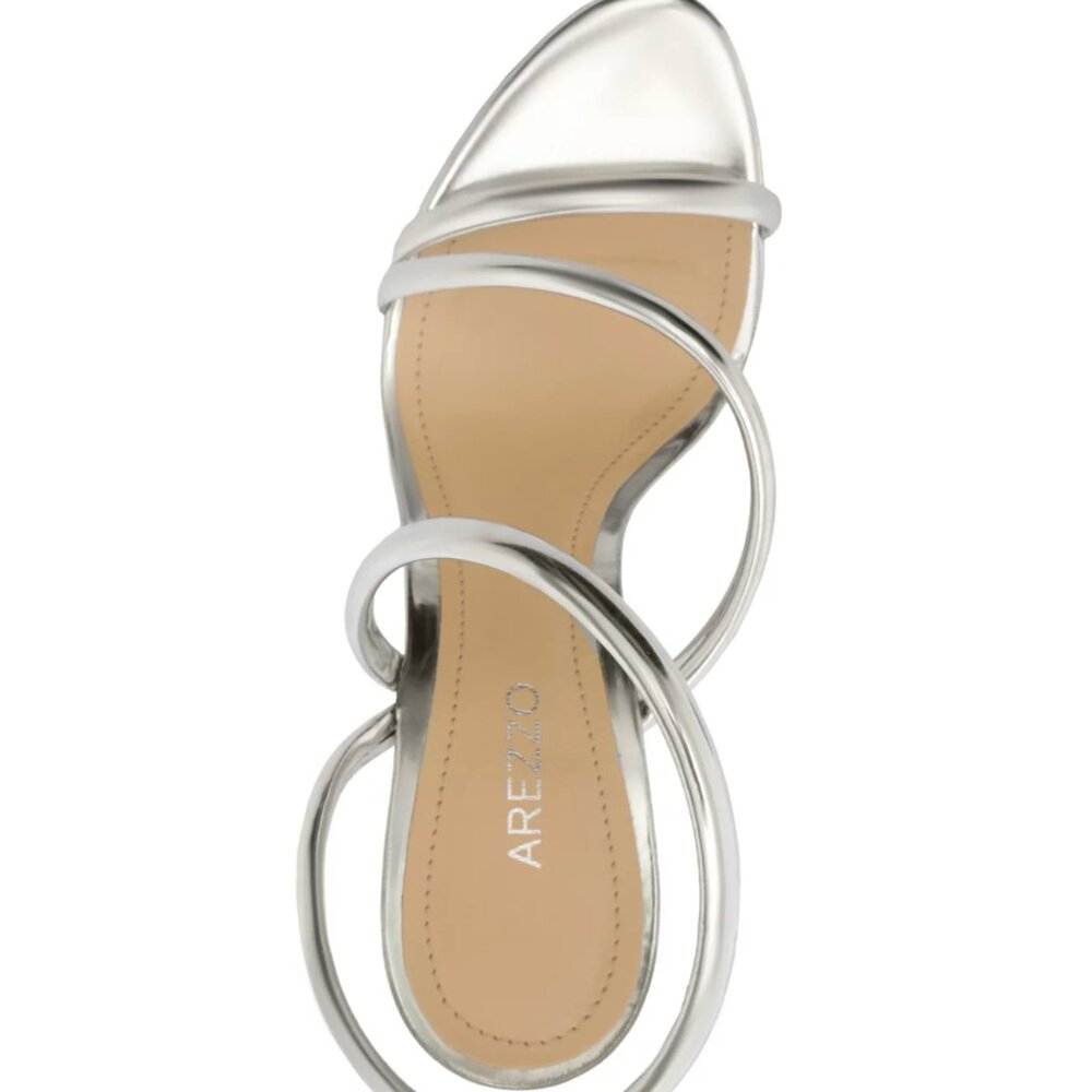 Arezzo Women's "Mikayla" Silver Stiletto Sandals Size: 9B - Picture 3 of 3